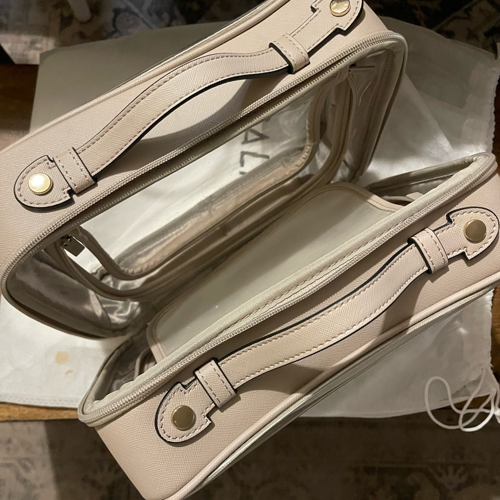 Calpak large clear cosmetic case stone